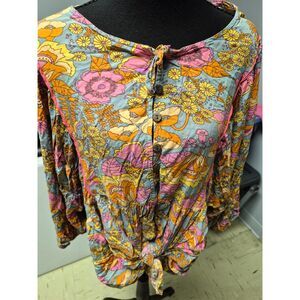 Rustydusty floral plus size blouse